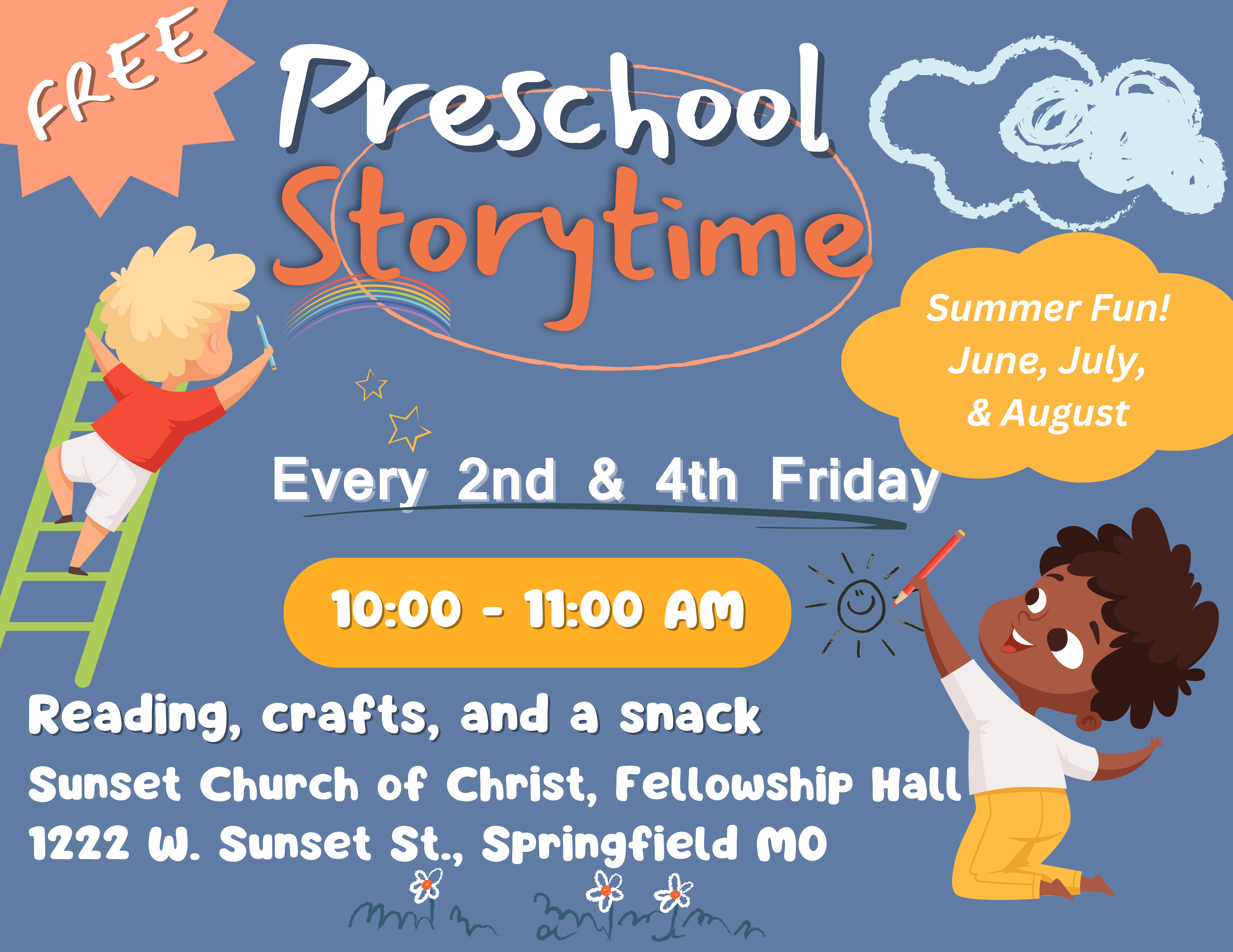 Preschool Story time, Sunset Church of Christ, Springfield MO