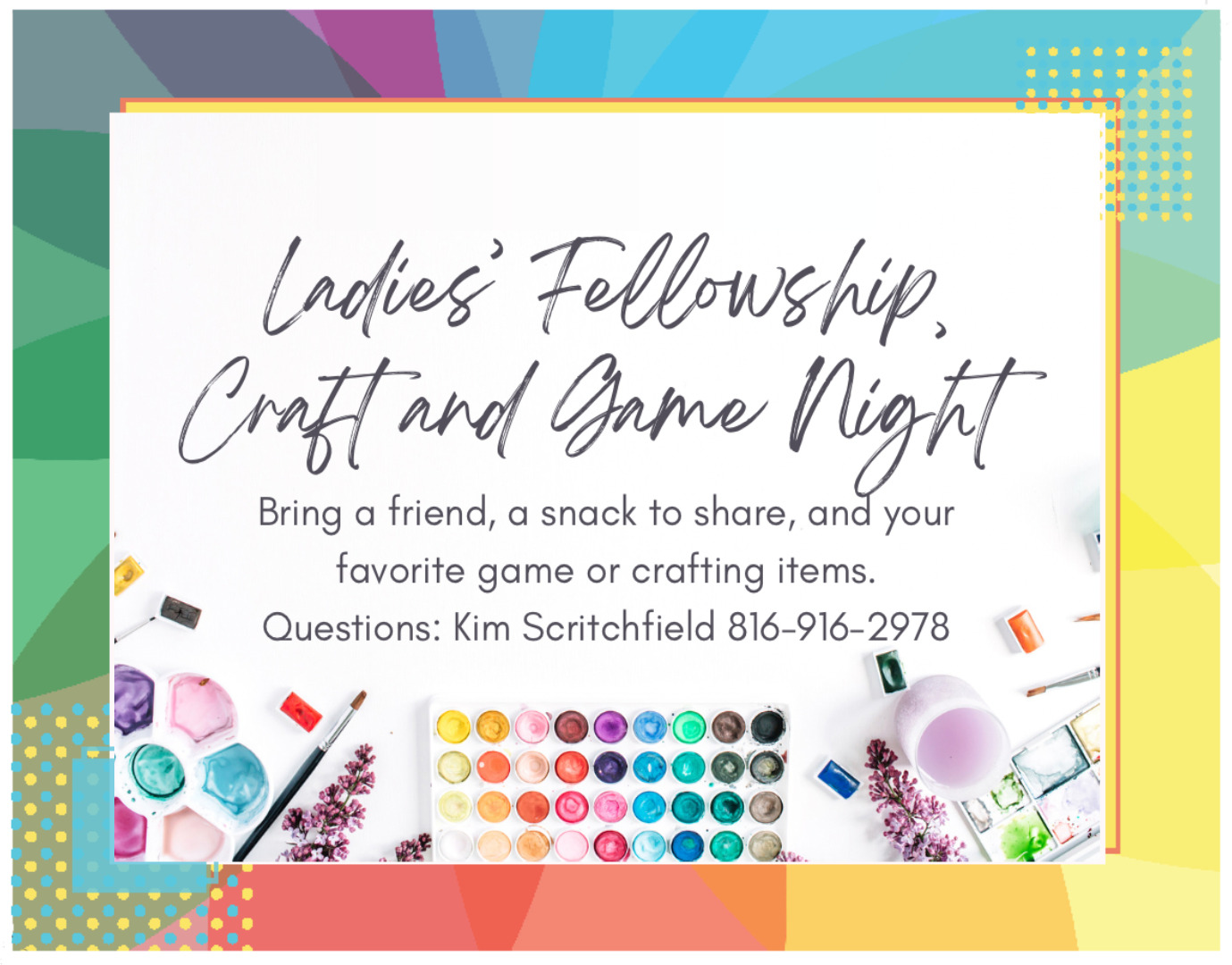 Ladies Fellowship, Craft, and Game Night