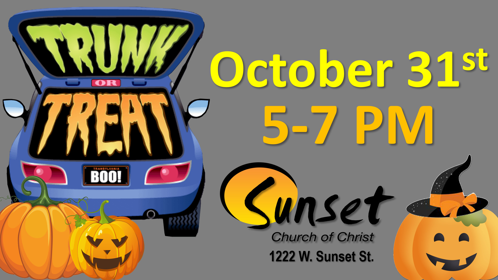 Annual Trunk or Treat - Sunset Church of Christ