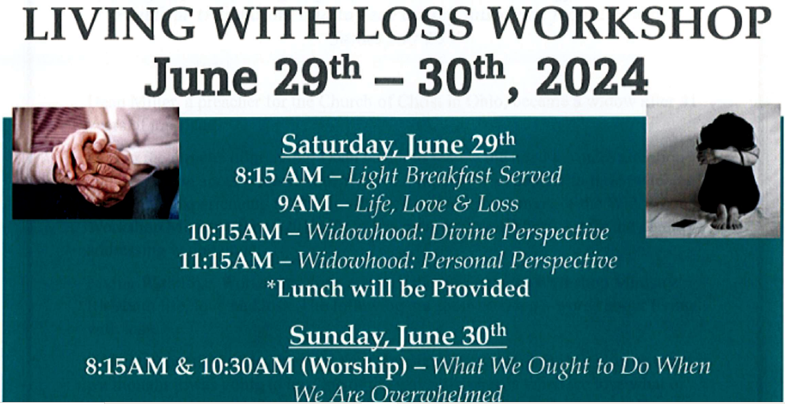 Living With Loss Workshop, Sunset Church of Christ, Springfield MO